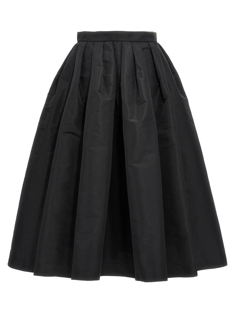 【関税&送料込】Alexander Mcqueen Midi Skirt Alexander McQueen folded-edge Midi Skirt | Black | FARFETCH
