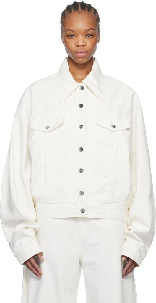 Mônot White Boyfriend Denim Jacket 1