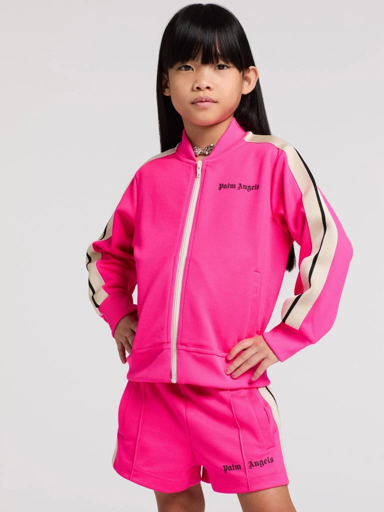 Palm Angels Girls Logo Track Shorts in Pink 2