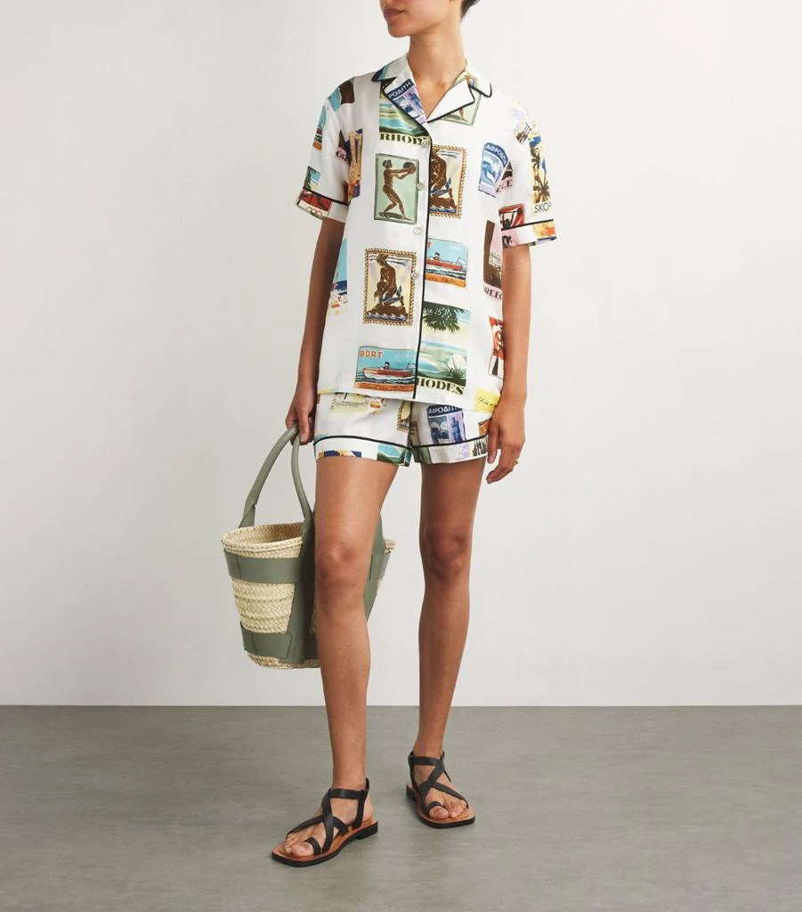 OLIVIA VON HALLE Silk Ingo Postcard Pyjama Set 6