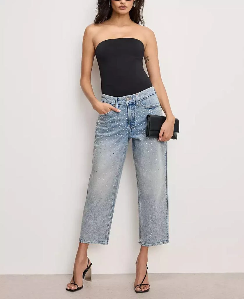 Good American Women's Crystal Stars Good 90s Cropped Jeans 2