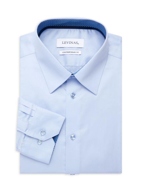 Levinas Contemporary Fit Solid Dress Shirt