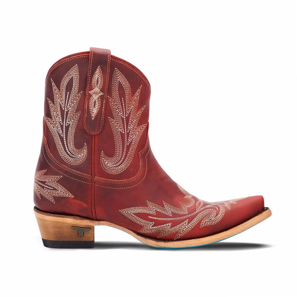 LANE Lexington Embroidered Snip Toe Cowboy Booties 1