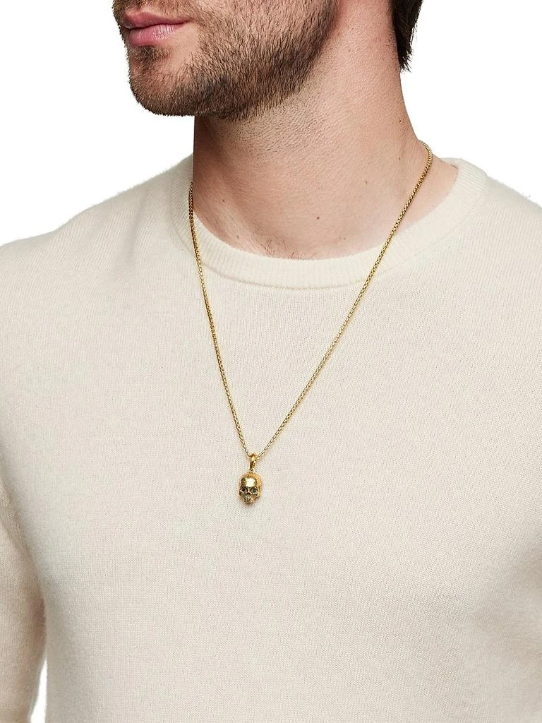 David Yurman Memento Mori Skull Amulet in 18K Yellow Gold with Pave Black Diamonds, 18MM 2
