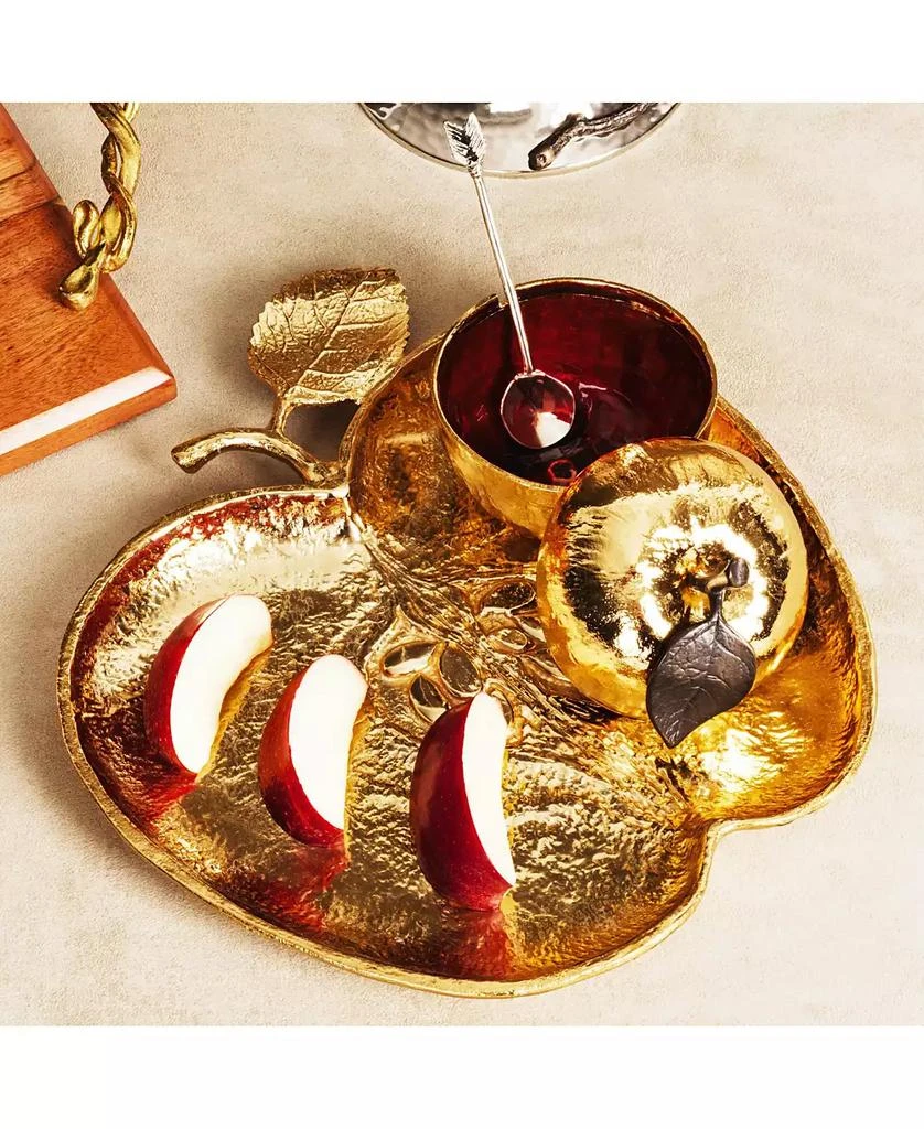 Michael Aram Gold Plated Apple Honey Pot 4