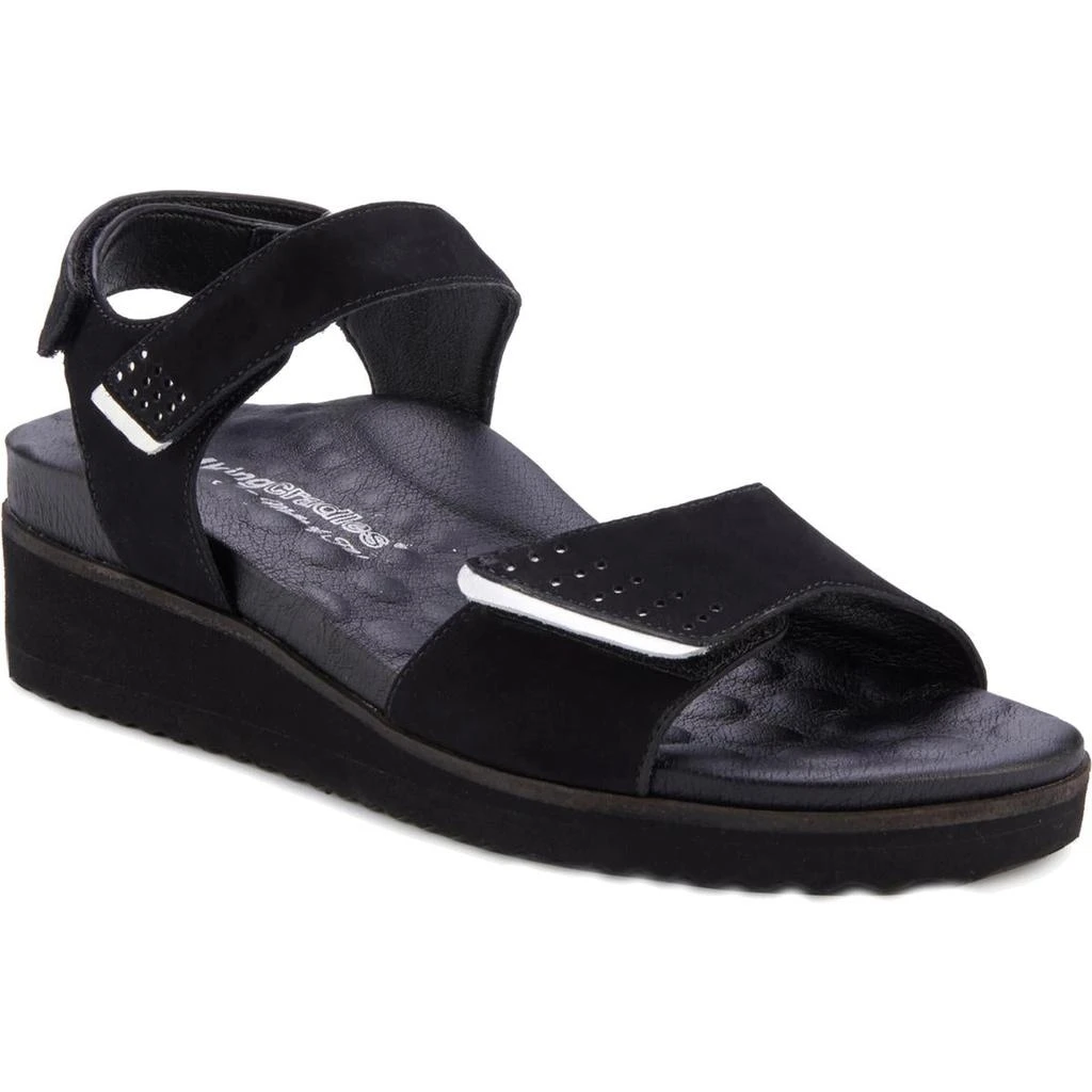 Walking Cradles Heather Womens Leather Ankle Strap Wedge Sandals 3