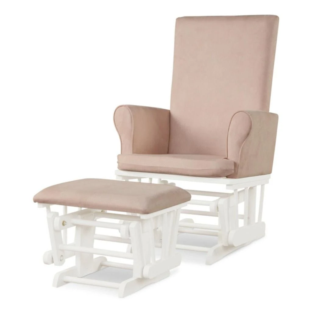 Hivvago Baby Nursery Relax Rocker Rocking Chair Glider and Ottoman Cushion Set-Pink
