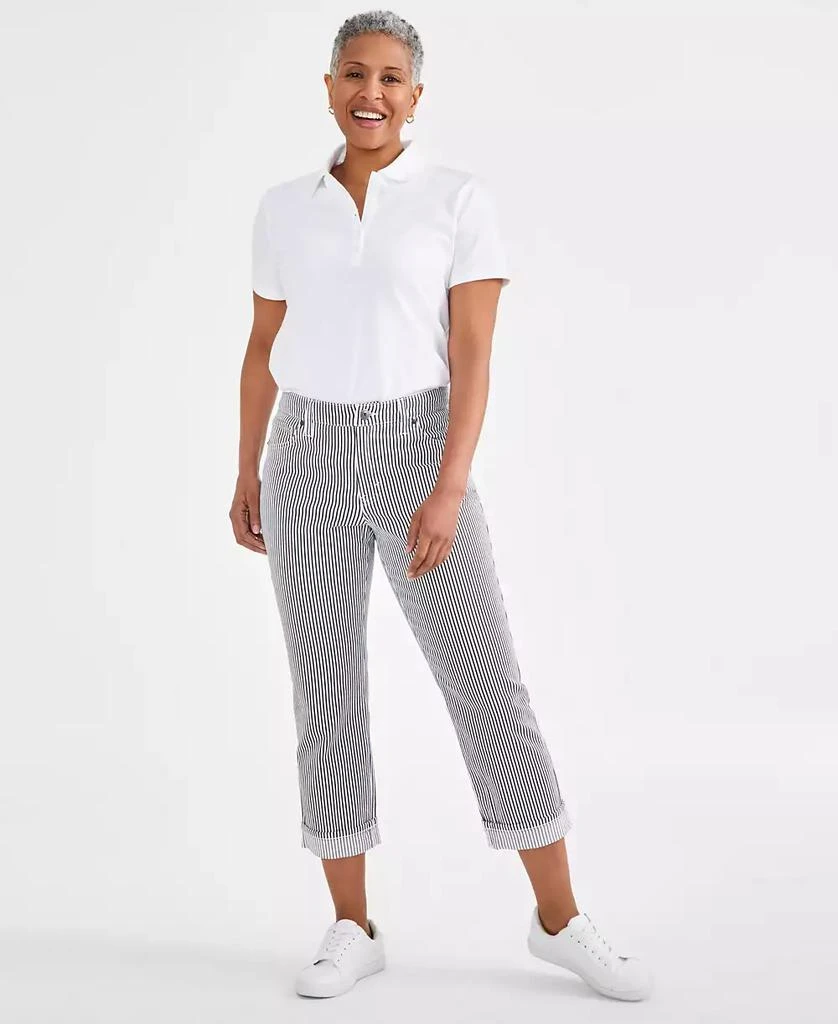 Style & Co Women's Striped Mid-Rise Curvy Capri Pants, Created for Macy's 1