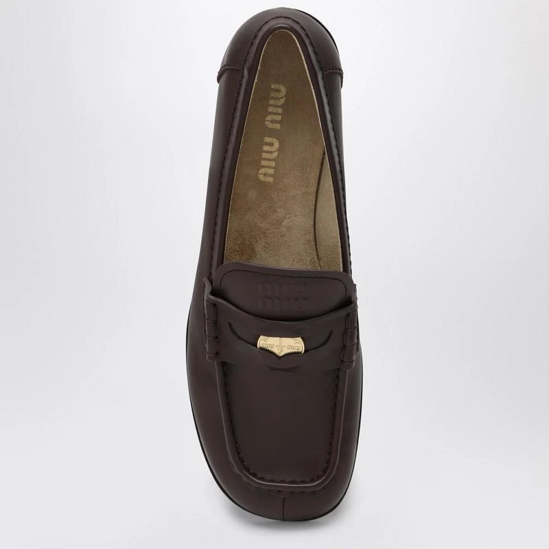 Miu Miu Brown loafer with penny detail 3