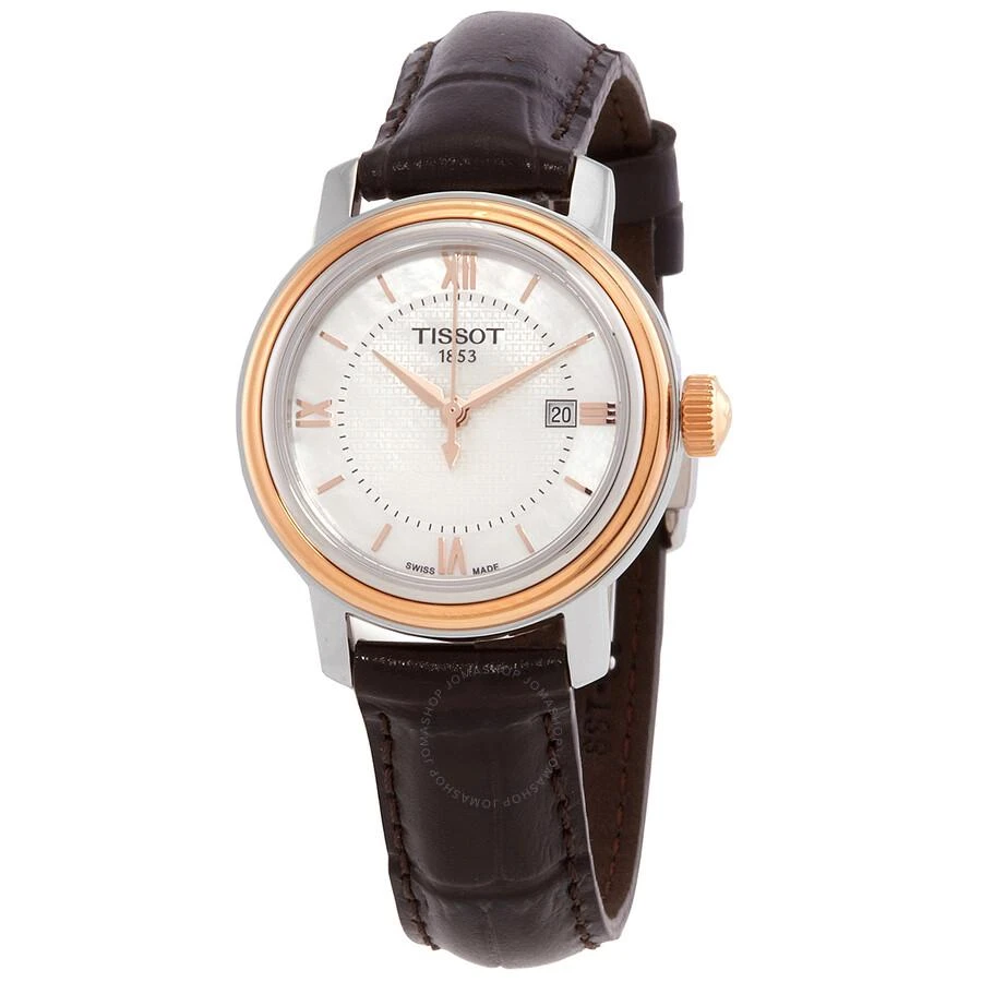 Tissot Tissot Bridgeport Quartz White Mother Of Pearl Dial Brown Leather Band Stainless Steel Case Ladies Watch T097.010.26.118.00 1