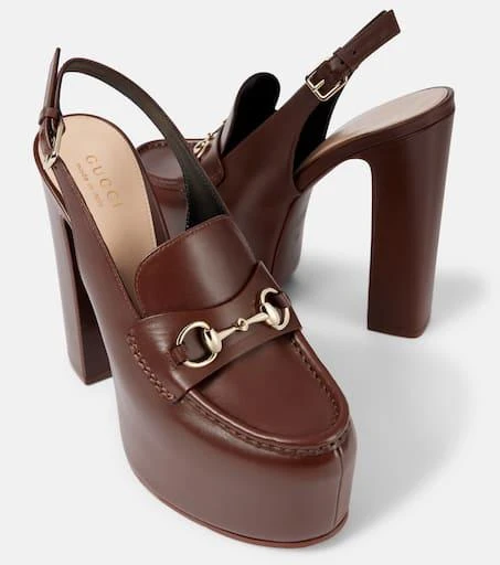 Gucci Horsebit leather platform loafer pumps 6