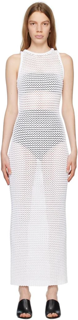 Alaïa White 3D Waffle Maxi Dress 1