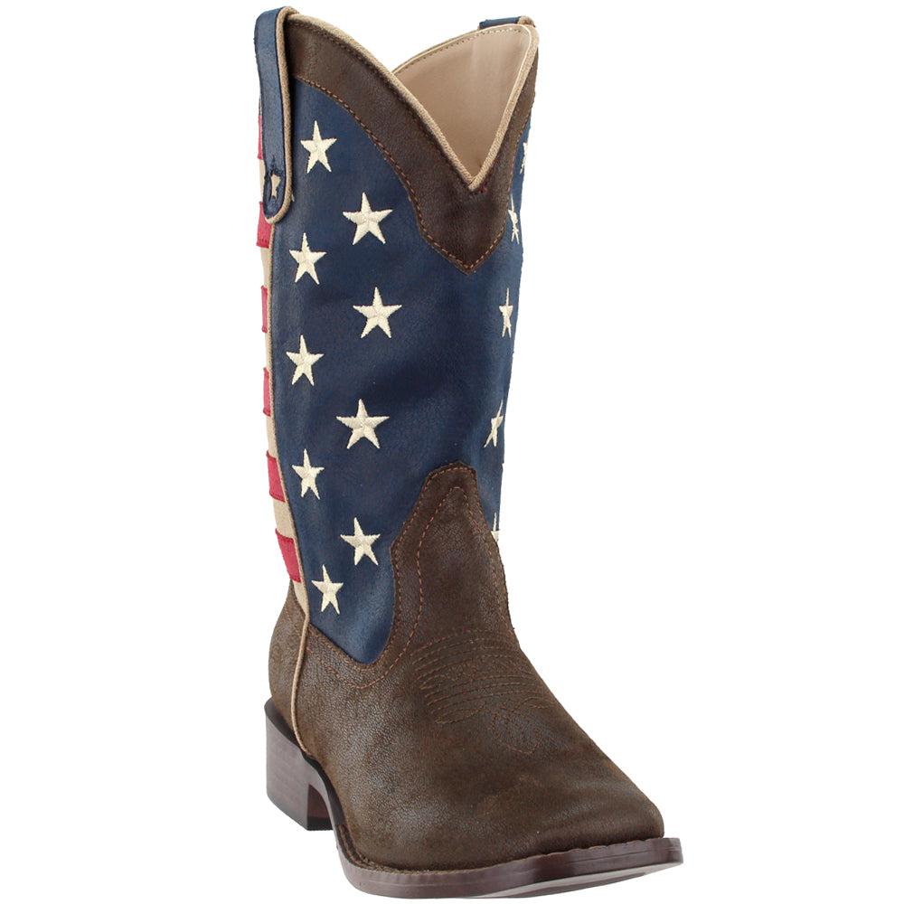 Roper American Patriotic Square Toe Cowboy Boots