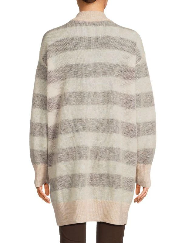 Brunello Cucinelli Striped Mohair-Blend Longline Cardigan 2