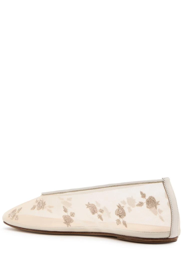 Magda Butrym Floral-embroidered mesh ballet flats 2