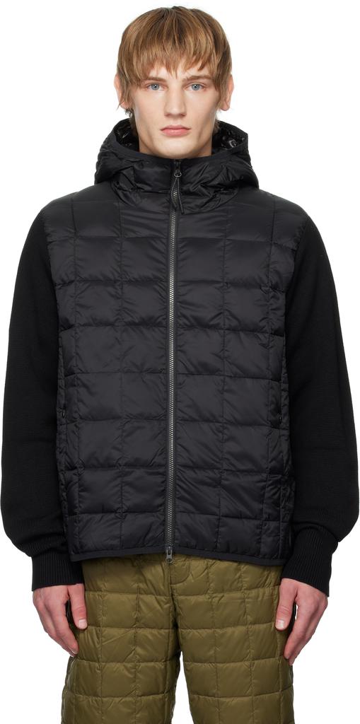 Taion Black Hood Knit Down Jacket