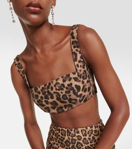 Valentino Crêpe Couture leopard-print crop top 4