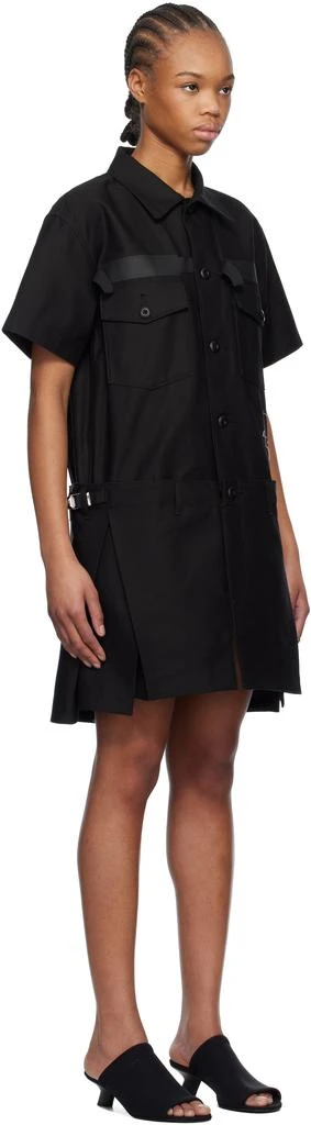 Sacai Black WTAPS Edition Cotton Back Satin Minidress 2