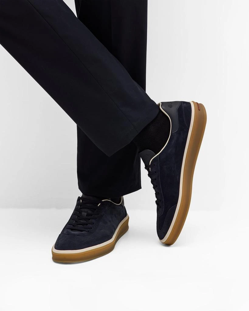 Loro Piana Men's Tennis Walk Suede Low-Top Sneakers 2