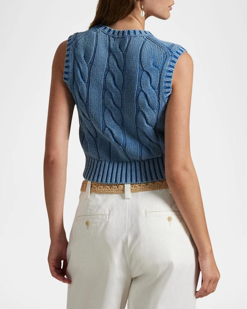 Ralph Lauren Cable-Knit Cotton Cropped Sweater Vest 3