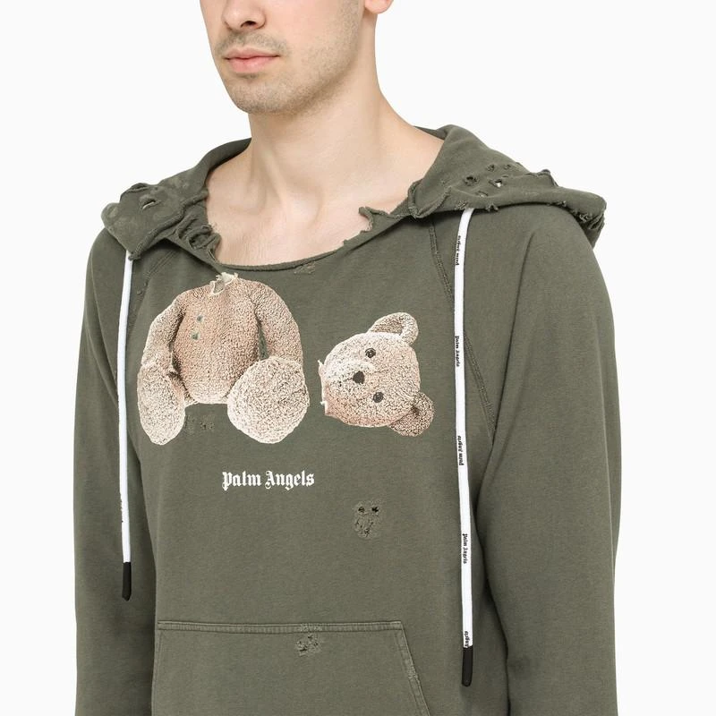Palm Angels Black/beige washed hoodie 5