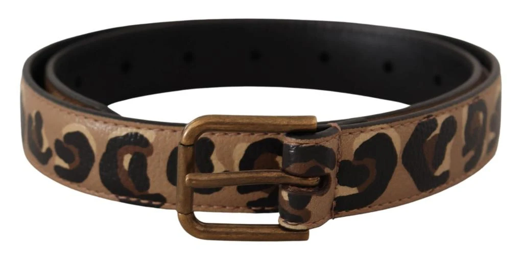 Dolce 
Gabbana Leopard Print Vintage Metal Waist Buckle Women
s Belt