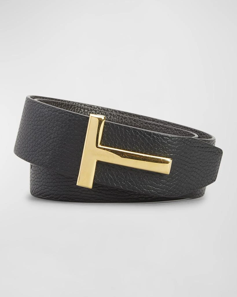 Tom Ford Men's Signature T Reversible Leather Belt 2