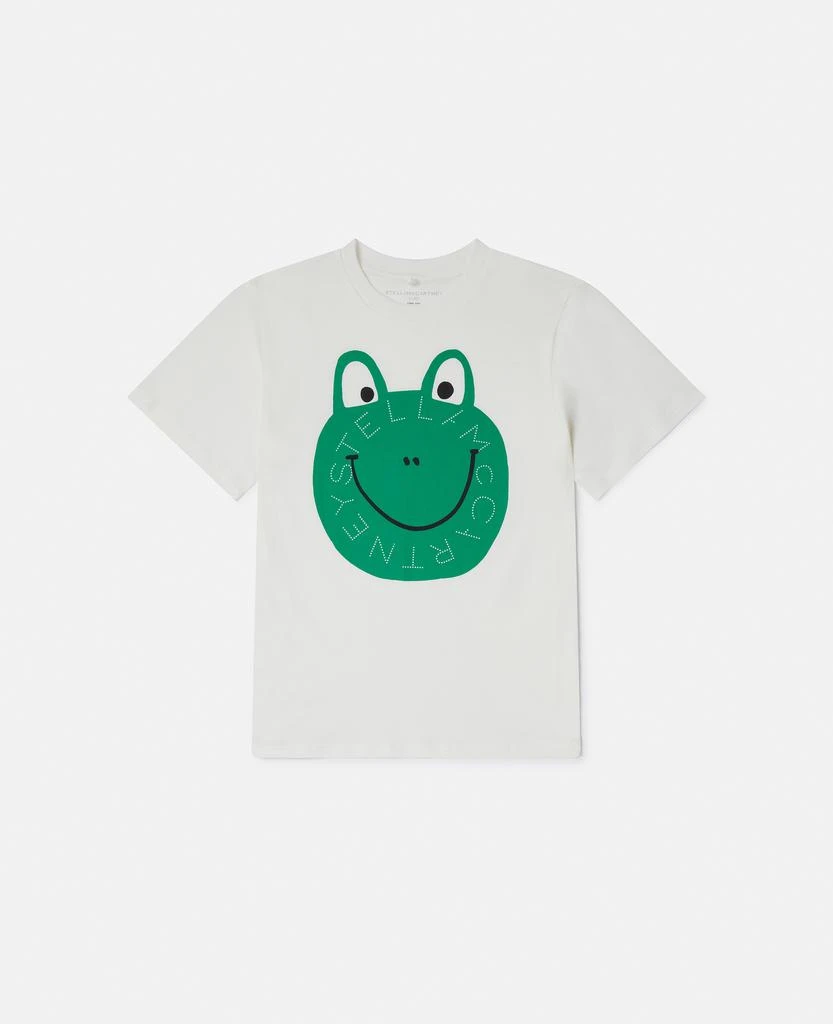 Stella McCartney Stella McCartney - Frog Graphic Crewneck T-Shirt, White/Green, Size: 6 1