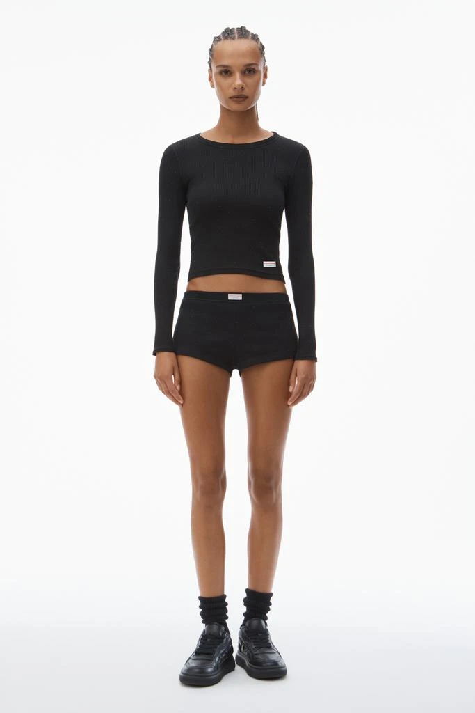 Alexander Wang Crystal Hotfix Long Sleeve Crewneck Tee 5