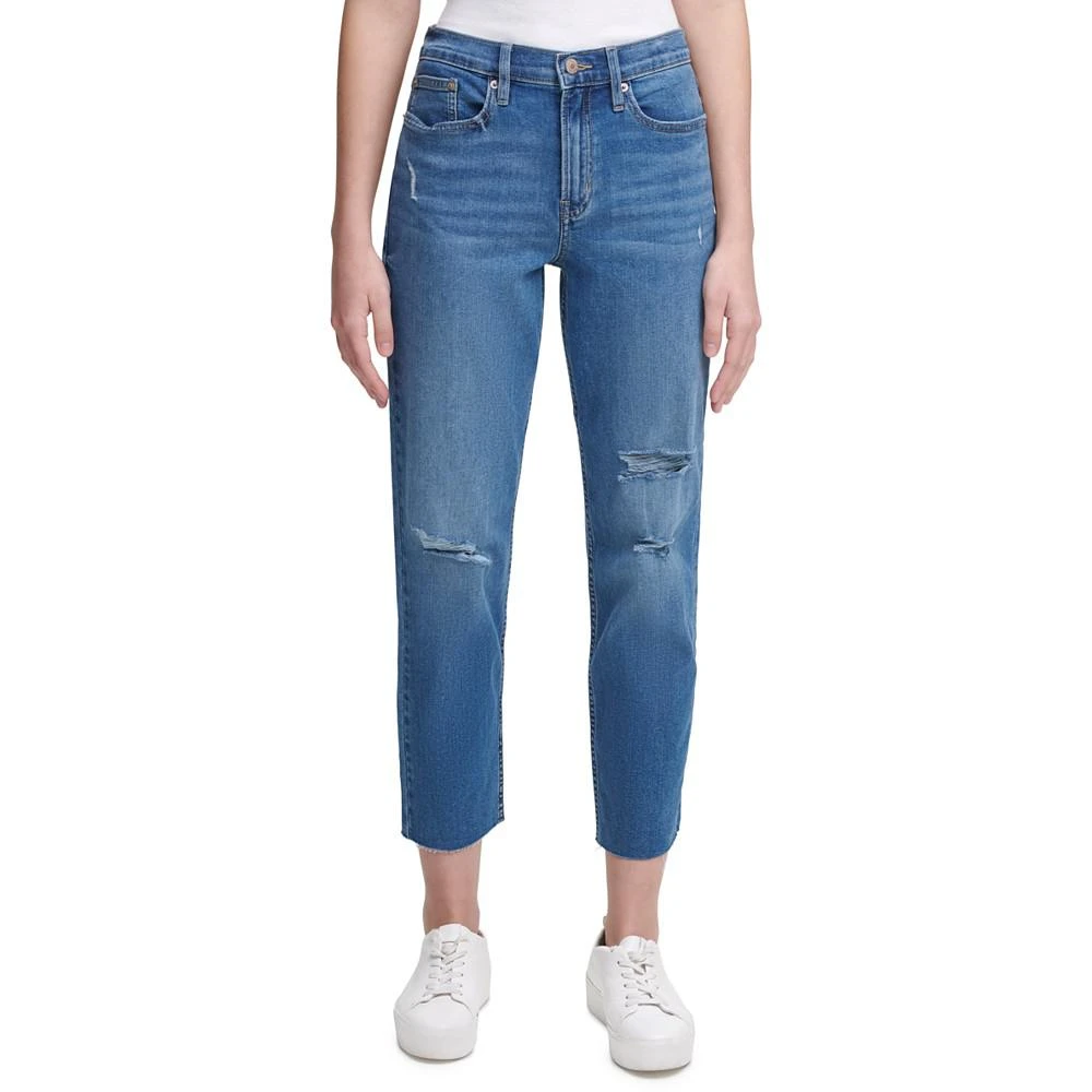 Calvin Klein High-Rise Distressed Ankle Jeans 1