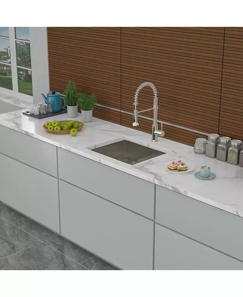 Flynama 21x18x9inch Undermount Kitchen Sink 16 Gauge Stainless Steel Deep Single Bowl with Grid 4