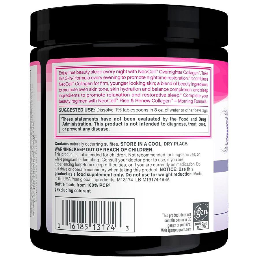 NeoCell Overnighter Collagen Powder with Hyaluronic Acid, Vitamin C, GABA and Melatonin Blueberry Pomegranate