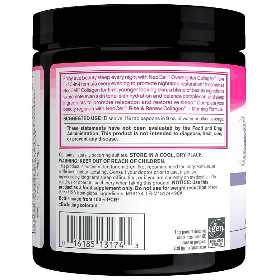 NeoCell Overnighter Collagen Powder with Hyaluronic Acid, Vitamin C, GABA and Melatonin Blueberry Pomegranate 2