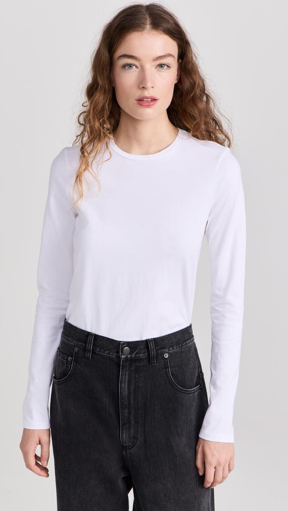 Tibi Long Sleeve Fitted T-Shirt