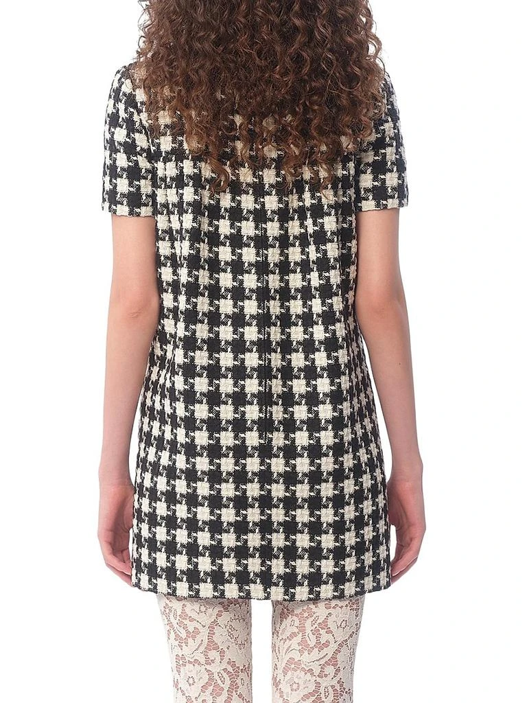 Valentino Embroidered Damier Light Tweed Short Dress 4
