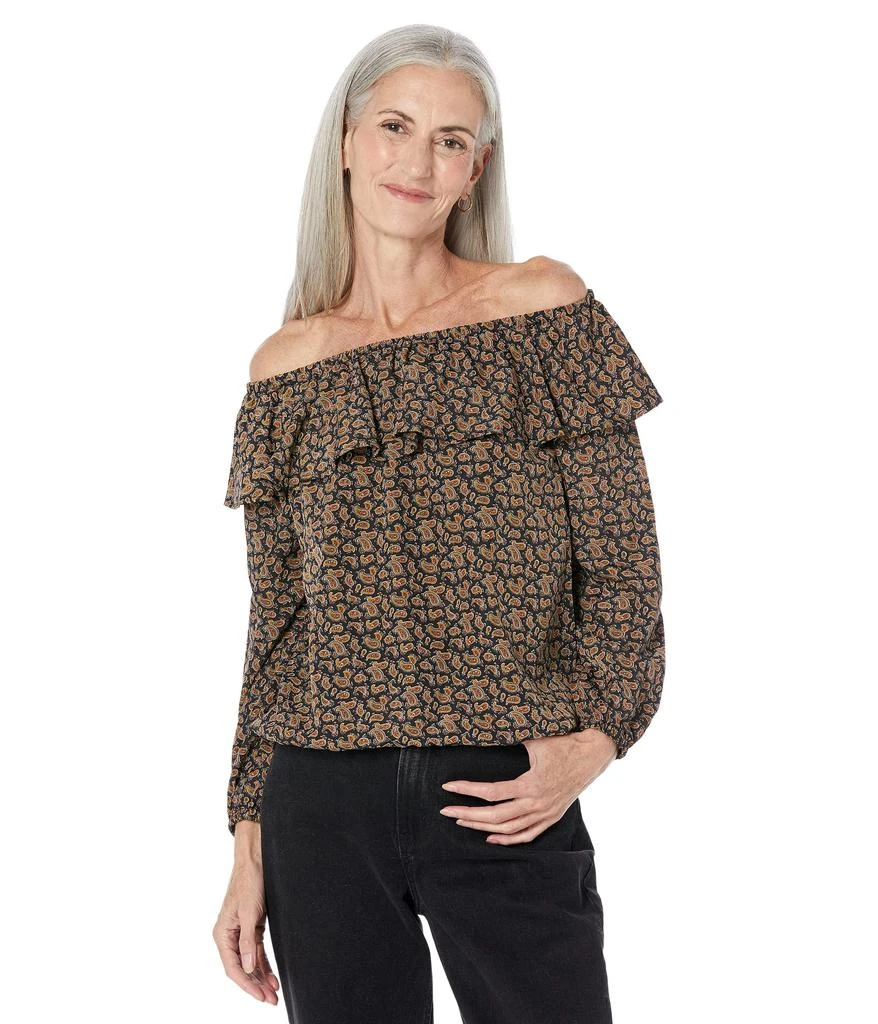Michael Kors Paisley Off Shoulder Peasant Top 1