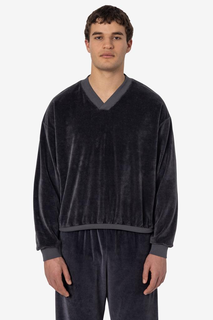 Los Angeles Apparel VLR56GD - Garment Dye Velour V-neck Sweatshirt