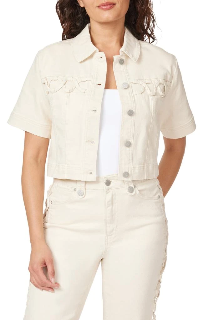 Habitual Braided Yoke Short Sleeve Shacket 1
