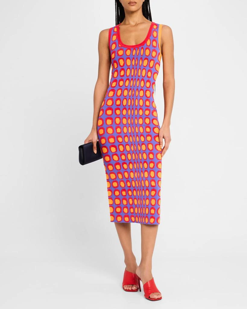 CHRISTOPHER JOHN ROGERS Wiggle Dot Jacquard Midi Tank Dress 2