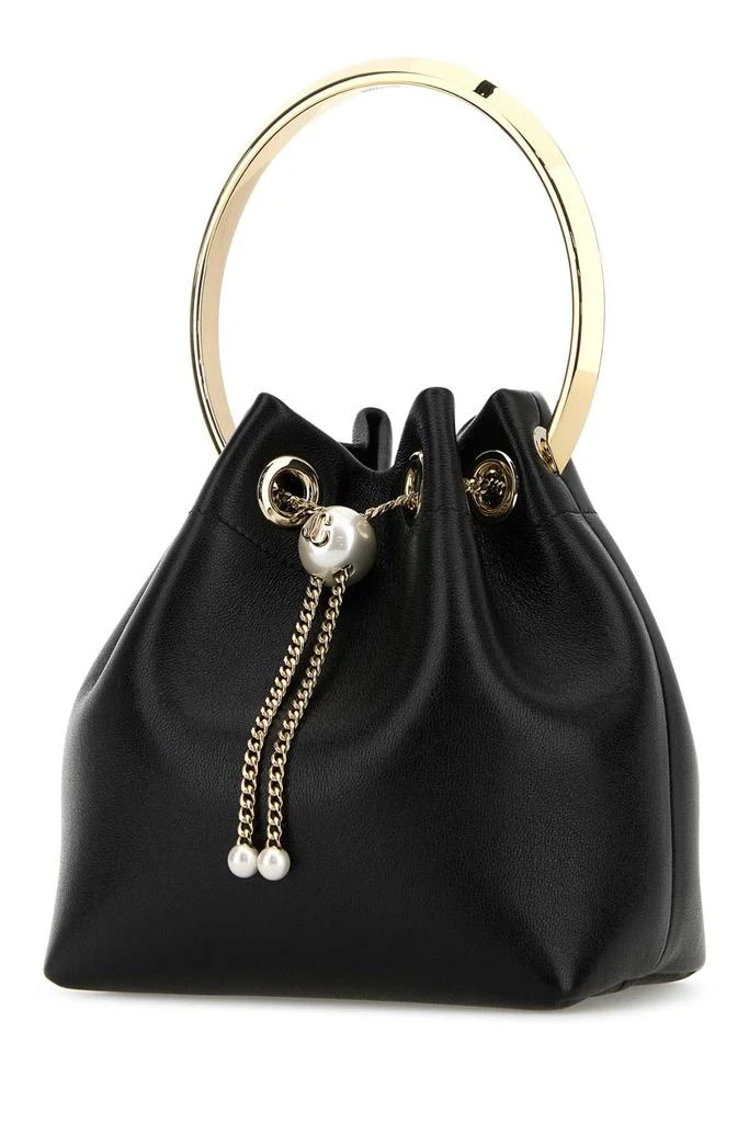 Jimmy Choo BLACK LEATHER BON BON BUCKET BAG 2