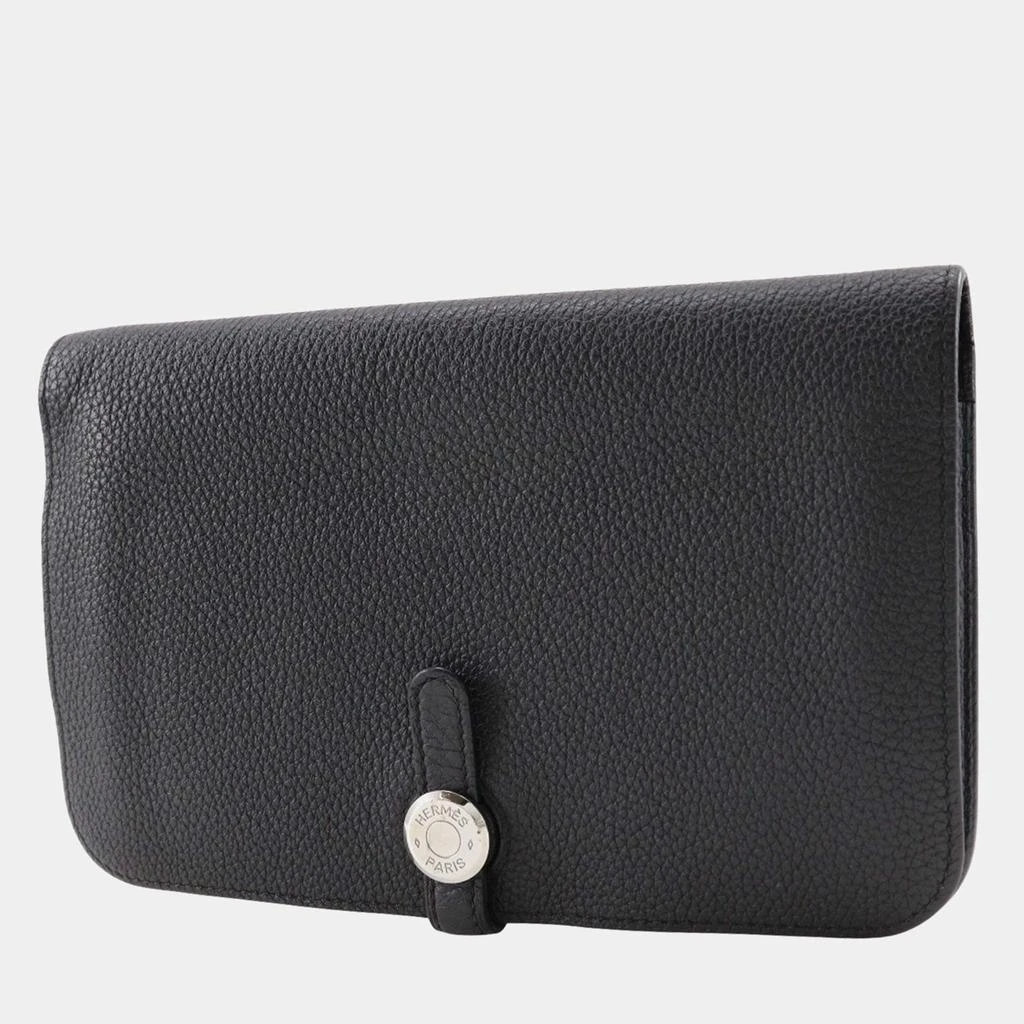 Hermes Hermes Black Leather Dogon GM Long Wallet 2