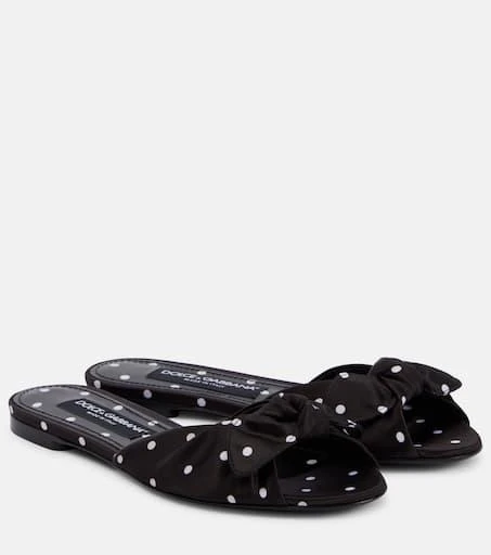Dolce 
Gabbana Polka-dot satin mules 1