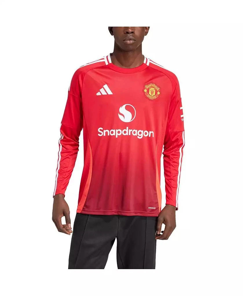 Adidas Men's Red Manchester United 2024/25 Home Long Sleeve Replica Jersey 2