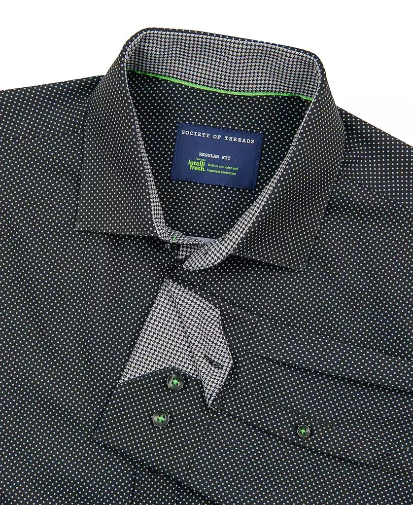 Society of Threads Men's Regular Fit Non-Iron Dot Print Performance Dress Shirt 4