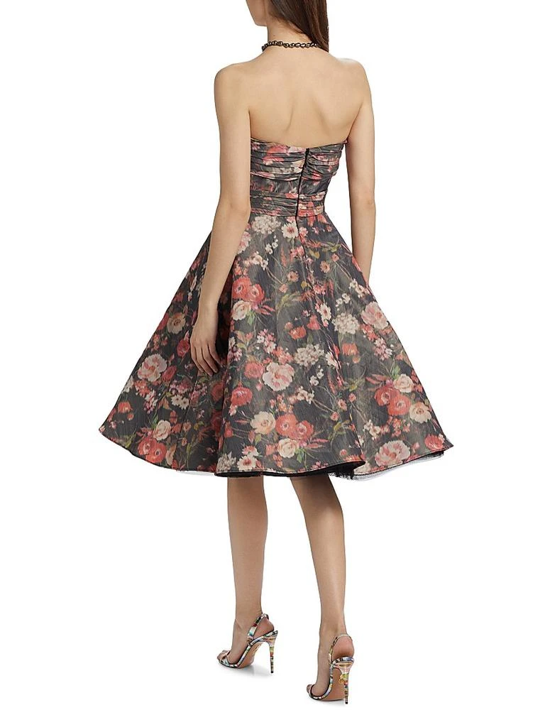 Pamella Roland Floral Taffeta Cocktail Dress 5