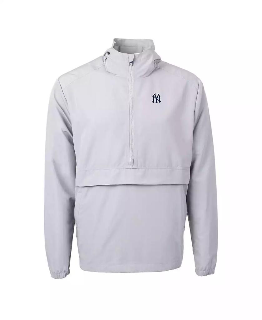 Cutter & Buck Men's Gray New York Yankees Charter Eco Half-Zip Anorak Jacket