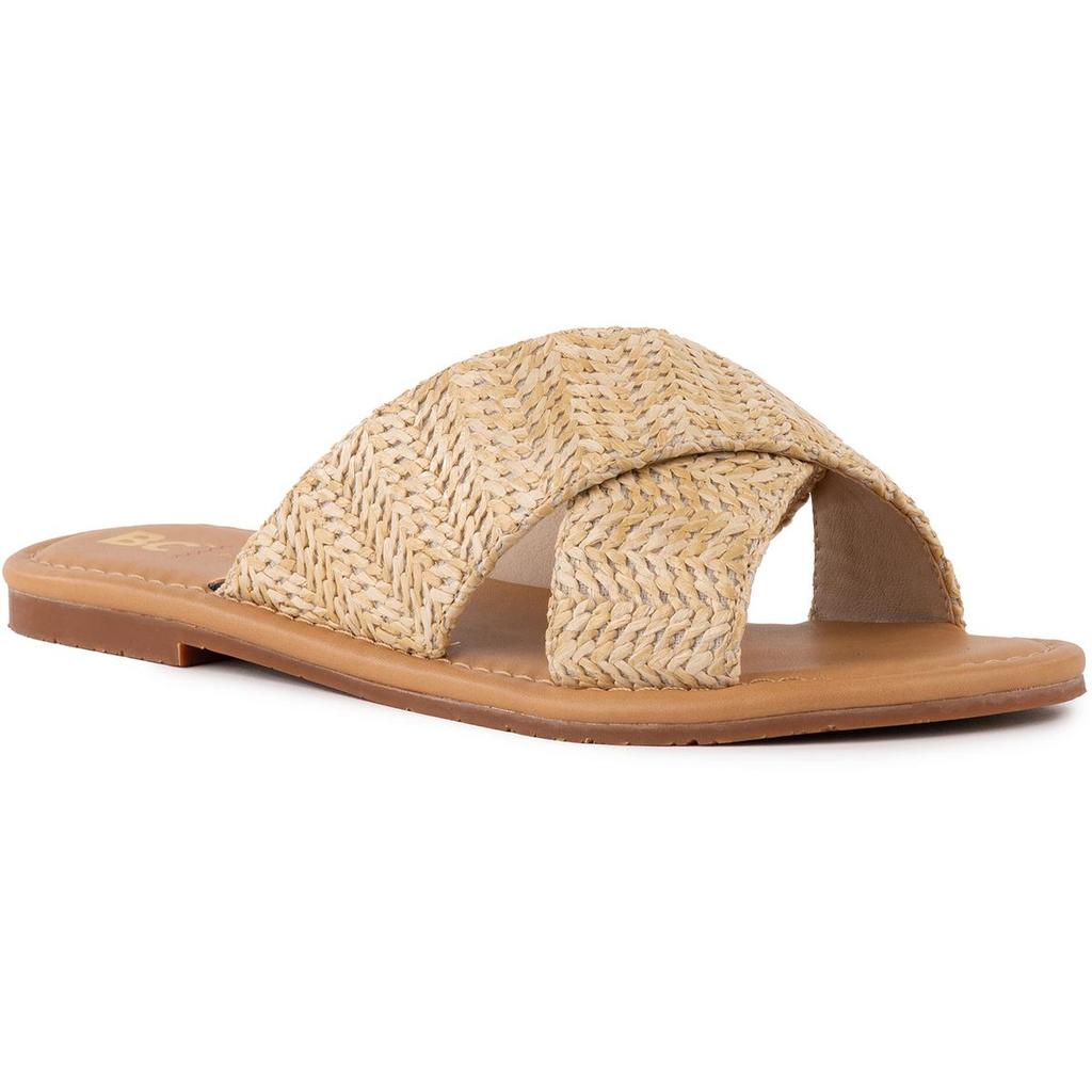 BC Footwear Good Vibrations Womens Woven Manmade Slide Sandals