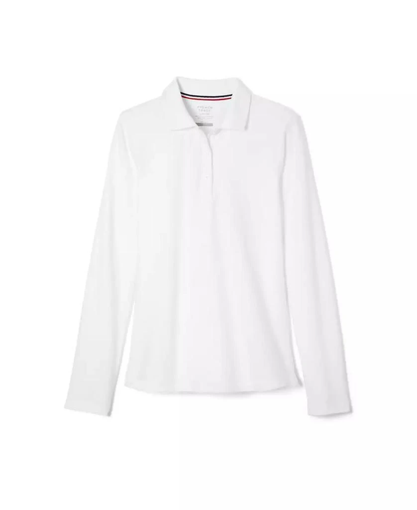 French Toast Big Girls Long Sleeve Stretch Pique Polo Shirt 1