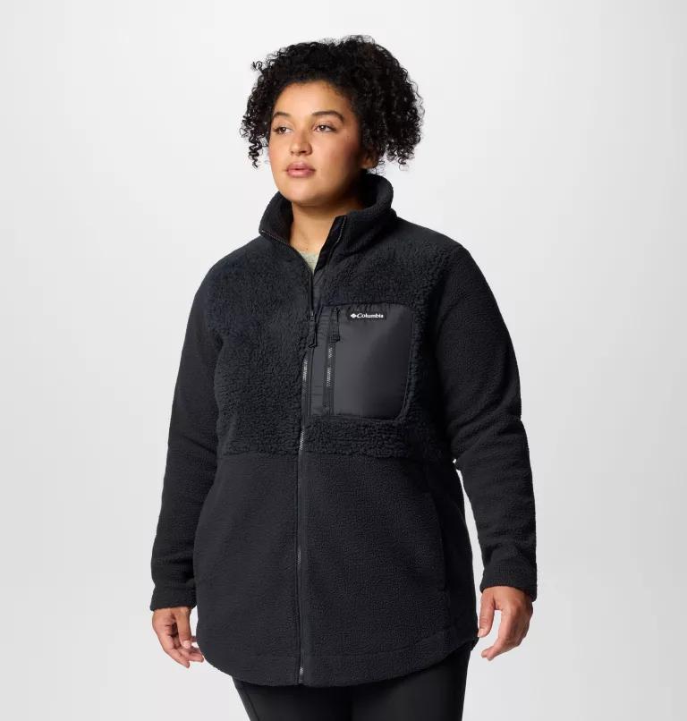 Columbia Women s Columbia Lodge Sherpa Full Zip Fleece Jacket Plus Size Black 3X