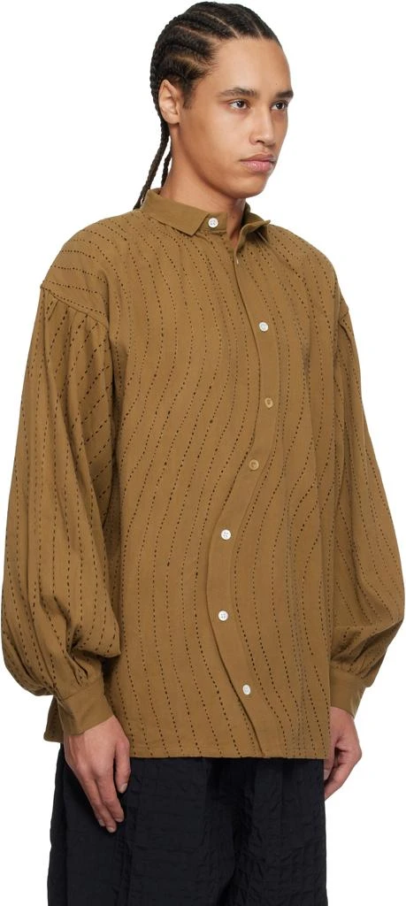 Glass Cypress Brown Curved Denim Shirt 2